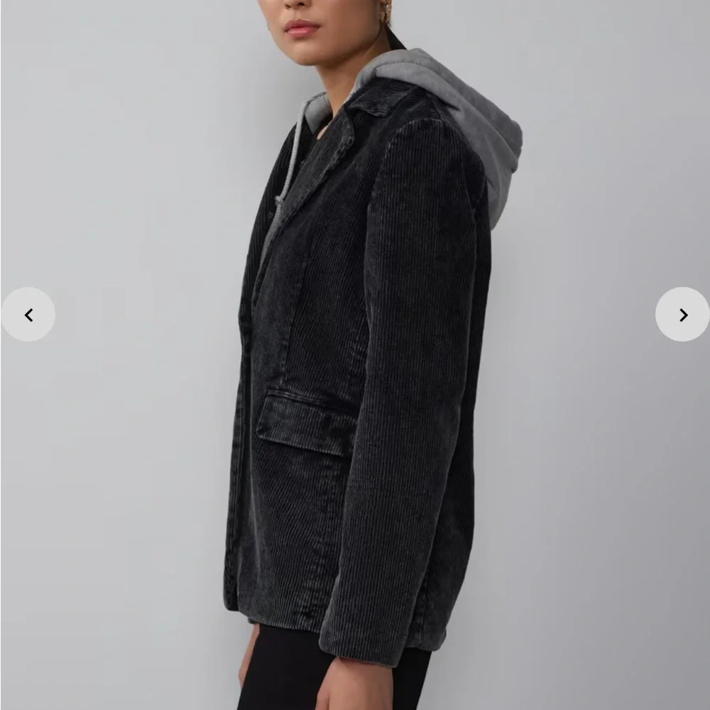 NWT NEW YORK & COMPANY Hooded Corduroy Blazer - Picture 3 of 5